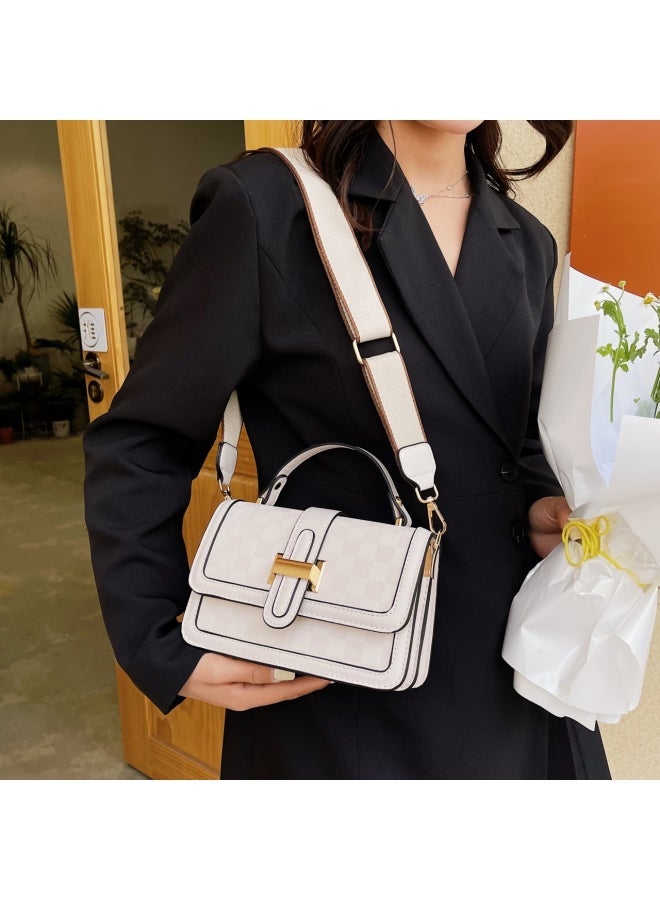 حقيبة كتف منقوشة متعددة الاستخدامات للنساء، حقيبة كروس ذات سعة كبيرة للنساء، حقيبة حمل جانبية، حقيبة حمل يومية/مأدبة/حفلة/حرم جامعي من جلد البولي يوريثان، حقيبة يد كبيرة للفتيات/الطلاب - Image 2